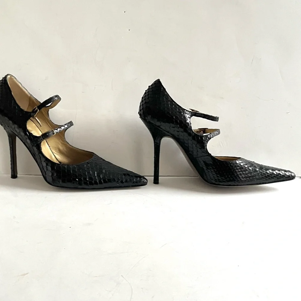Givenchy black python Mary Jane heels 37.5